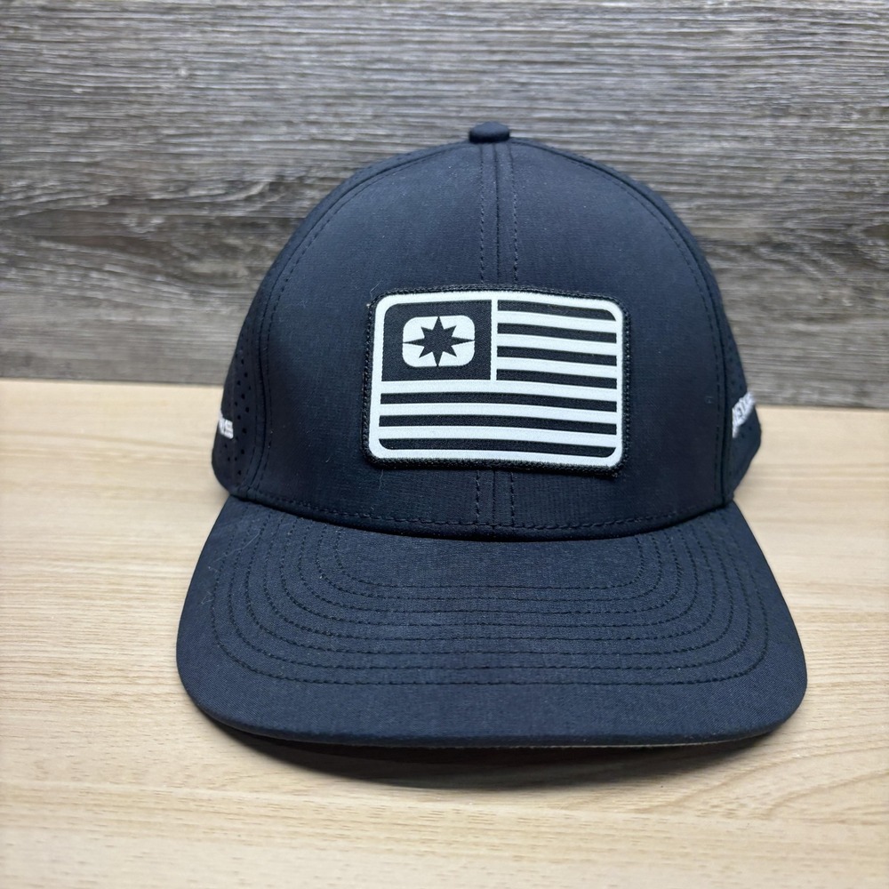 Polaris Progressive Hat Cap Snap Back Black Perforated Trucker Ogio Mens